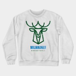 Milwaukee Bucks Modern Logo, Buck Wild Basketball Crewneck Sweatshirt